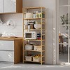 Artloge 6 Tier Tall Freestanding Storage Shelf Natural Bamboo Adjustable Bookcase Units Rack Organizer Stand for Kitchen Dining Room - 4 of 4