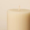 3ct Unscented 3x3/3x6/3x8 Ribbed Pillar Candles - Hearth & Hand™ with Magnolia - 3 of 3