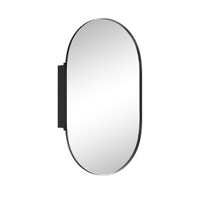 Dovelina Iron Frame Arched Wall Mirror Cabinet Multifunctional Wall-Mounted Mirrored Cabinet with Magnetic Doors - 1 of 4
