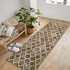 Retro Oriental Rhombus Printed Distressed Rug Washable Thin Low Pile Area Rugs for Living Room Indoor Non Slip Soft Carpet for Bedroom - 3 of 4