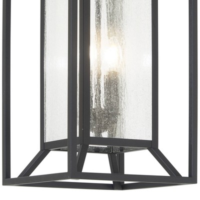 Sand Coal 4-Light Outdoor Hanging Lantern with Clear Seeded Glass