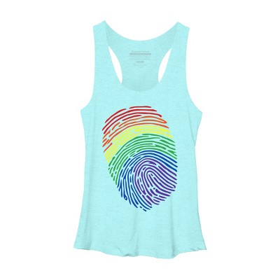 Adult Design By Humans Pride Fingerprint Rainbow Month By SummerFunnyRacerback Tank Top