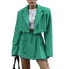 EXLURA Women's Business Casual Blazer Suit Sets and Pleated Mini Skirt 2 Piece Outfits Trendy Long Sleeve Y2K Clothes 2025 - 3 of 4