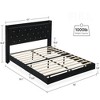 Nasitip Flannel Upholstered Floating Bed Frame with LED Light, Storage Headboard, Black - 2 of 4
