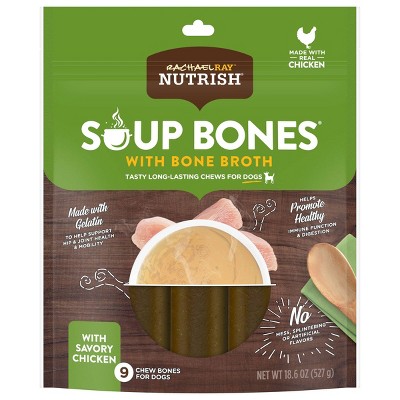 Rachael Ray Nutrish Soup Bones with Bone Broth Savory Chicken Dental Dog Treats - 9ct/18.5oz