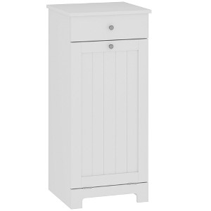 HOMCOM Tilt Out Laundry Hamper, Laundry Hamper Cabinet with Basket, Laundry Cabinet Bathroom Storage Cabinet with Drawer - 1 of 4