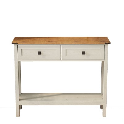 NicBex 39.37''Console Table with 2 Storage Drawers Modern Side Table with Bottom Open Shelf for Entryway,Living Room