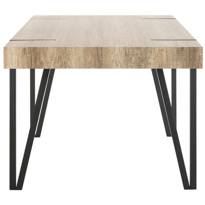 Canyon Grey Reclaimed Wood Rectangular Dining Table with Black Iron Legs