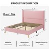 Full Size Bed Frame, Upholstered Platform Corduroy Bed Frame with Vertical Channel Tufted Wingback Headboard - 2 of 4