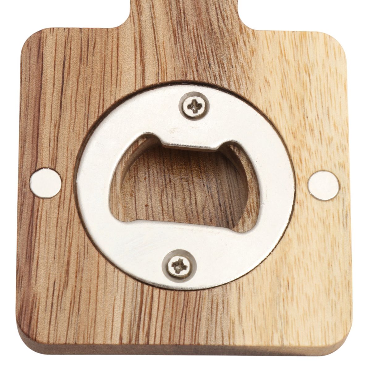 Unique Bargains Bottle Opener Magnetic Acacia-Wood Round Handle Magnet Wood Deep Brown 2.36"x3.35"x0.47" 1 Pcs - thumbnail 4