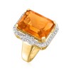 Ross-Simons 11.00 Carat Madeira Citrine and .20 ct. t.w. Diamond Ring in 18kt Gold Over Sterling - 3 of 4