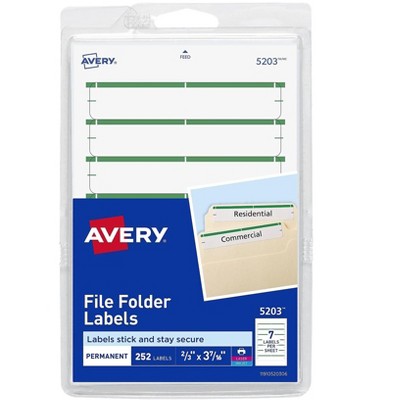 Avery Laser/Inkjet File Folder Labels 2/3" x 3 7/16" Green 165829