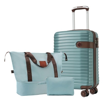 FURNIinspire Bag And Luggage Sets 3 Piece Carry On Luggage Sets, Lightweight Hard Shell Suitcase with Wheel, Bag Set, Blue, 8.9"*13.6"*21.3"