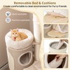 Tangkula 61" Cat Tree for Indoor Cats w/ 2-stoery Condo Top Perch Sisal Scratching Posts - 4 of 4