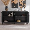 Rattan Storage Cabinet,Storage Sideboard Cabinet with Rattan Doors and Adjustable Shelves, MDF Buffet Cabinet for Living Room or Kitchen-Koiai - 3 of 4