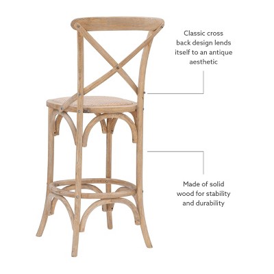 Roxy Coastal Gray Wash Vintage-Style Barstool 30"