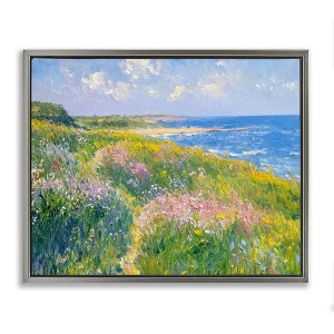 Stupell Industries Impressionist Smudged Coast Floating Frame Canvas Art - 1 of 4