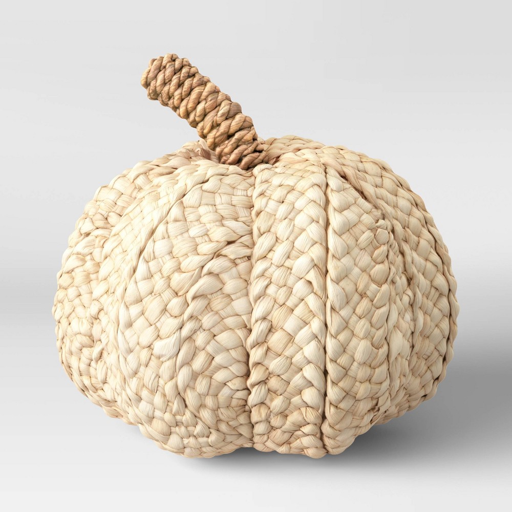 7" x 7.8" Woven Corn Husk Pumpkin Figurine Cream - Threshold