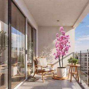 Artificial Cherry Blossom Tree for Indoor Outdoor Decor - Faux Silk Sakura Tree in Pot - 1 of 4