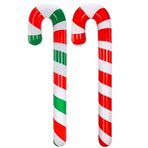 Aoibox 2 Pcs 54 Inch Inflatable Christmas Candy Cane Ornaments Jumbo Holiday Blow Up Decor for Indoor Outdoor Yard Lawn Garden - 1 of 4
