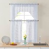 HLC.ME Joyce Semi Sheer Kitchen Swag Curtain Panels - Rod Pocket for Small Windows, Kitchen & Bathroom - Set of 2 - 2 of 4
