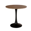 Round Dining Table, Tulip Table Kitchen Dining Table 2-4 People with MDF Table Top and Pedestal Base, Mid-Century End Table Leisure Coffee Table Office Living Room Table - 2 of 4
