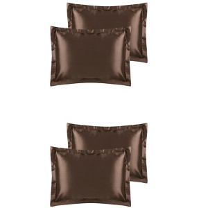 Unique Bargains Satin Soft Envelope Closure Pillowcase Covers 4 Pcs - 1 of 4