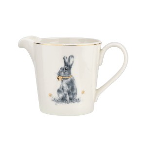 Spode Meadow Lane 8 oz Cream Jug, Porcelain Creamer with Handle, Pitcher for Serving Sauces, Salad Dressing, and Milk, Bunny Motif, Easter Serveware - 1 of 4