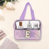 Unique Bargains Women's Clear Letter E Makeup Bag Purple 1 Pc - 2 of 3