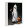 Stupell Industries Vintage Halloween Ghost & Pumpkin Framed Giclee Art - 2 of 4