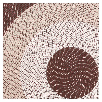 Classic Braided Brown Stripe Synthetic Indoor Runner Rug 24" x 66"