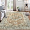 Vintage Medallion Carpet, Washable Rug Stain Resistant Throw Carpet, Non Shedding Low Pile Folding Floor Cover with Non-Slip Backing for Living Room - 2 of 4