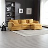 112.2'' Modern L-Shaped Sectional Sofa with Movable Pedals, Detachable Armrests, and Chenille Fabric - 3 of 4
