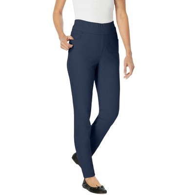 Woman Within Plus Size Flex-Fit Pull-On Slim-Leg Denim Jean