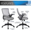 QingMoon Office Chair, Mesh Desk Chair, Mid-Back Computer Task Chair with Height Adjustable Arms and Cushioned Seats for Home Office, Study - 3 of 4