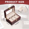 Unique Bargains Wooden Glass Cover Removable Watch Pillow Watch Storage Box - 2 of 4