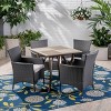 Christopher Knight Home Tyson Outdoor Acacia Wood and Wicker 5 Piece Dining Set with Cushions - 2 of 4