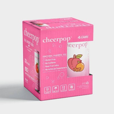 cheerpop Sparkling Yuzu + White Peach Juice Drink - 11oz/4pk