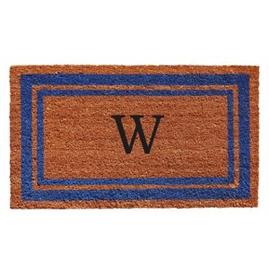 Calloway Mills 152972436W Blue Border 24 In. x 36 In. Monogram Doormat (Letter W) - 1 of 4