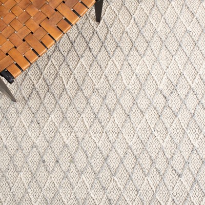 Hand-Tufted Blue and Black Wool Square Area Rug, 6'x6'
