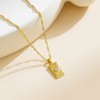Clotth Women's Gold Color Vintage Necklace - Fashionable Spiral Titanium Steel Chain with Zircon Square Pendant, for Daily Wear, Parties,Gifts - 2 of 4