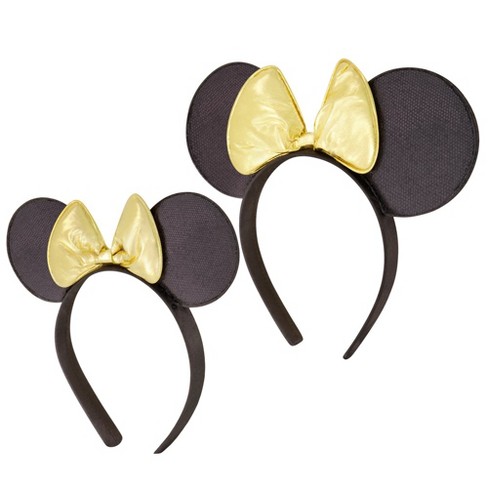 3 Minnie Mouse Black Red Pink Silver Bow-Mickey Mouse Ears Headband Costume