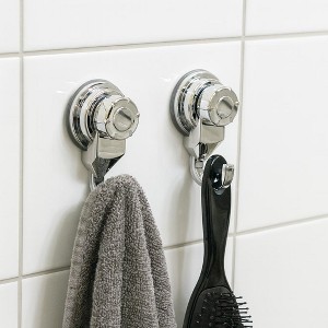 Evideco French Home Goods Set of 2 Strong Hold Vacuum Suction Cup Hooks for Shower & Kitchen – Perfect for Loofah, Towels & More - 1 of 4