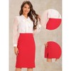 INSPIRE CHIC Women's Elegant High Wasit Split Hem Work Bodycon Pencil Skirt - 2 of 4