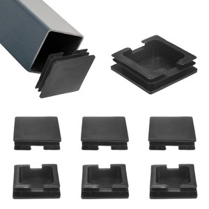 Unique Bargains Square Chair Leg Bar Stool Plastic Hole Plug Tubing End Caps Black - 1 of 4