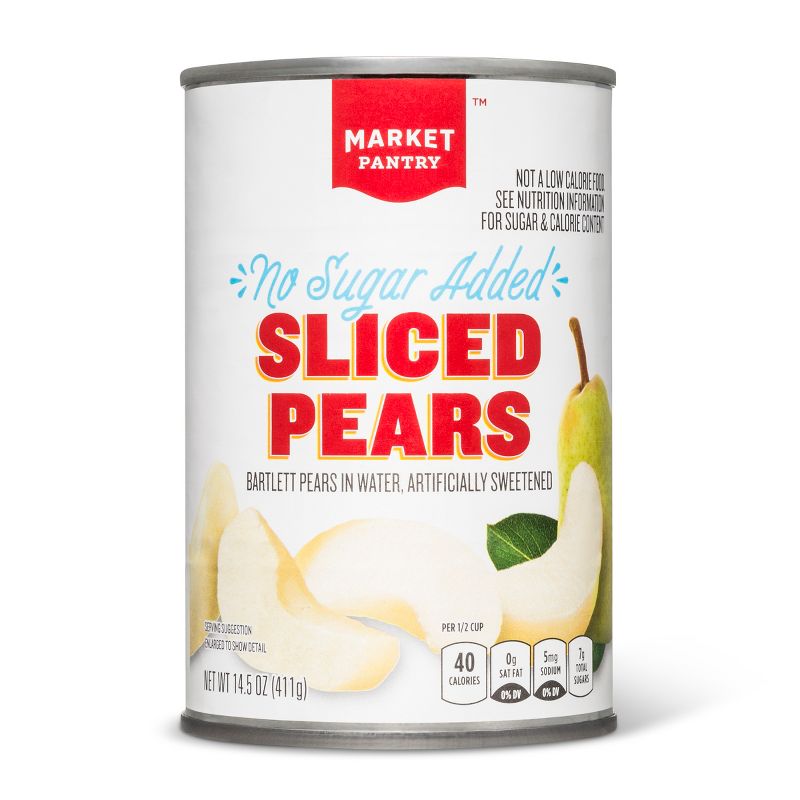 No Sugar Added Sliced Pears - 14.5oz - Market Pantry&#8482;, 1 of 2