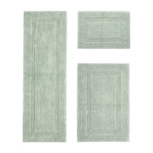 Lux Premium 100% Cotton  Ultra-Soft Tufted Solid Reversible 3 Piece Bath Rug Set, Water-Absorbent, Durable, Machine Washable Bathroom Rug - 1 of 4