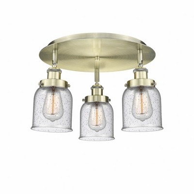 Bell - 3 Light Flush Mount In Art Deco Style-9.25 Inches Tall and 16.75 Inches Wide
