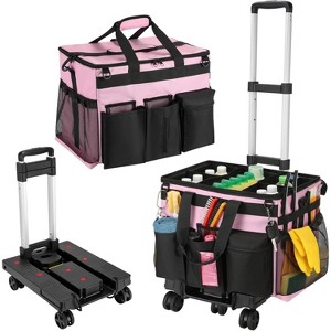 Extra Large Rolling Cleaning Caddy with 360掳 Swivel Wheels, Detachable Trolley Bag with Dust-Proof Lid - 1 of 4