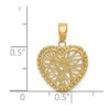 Black Bow Jewelry 14k Yellow Gold Open Wire Heart Pendant, 15mm - 4 of 4